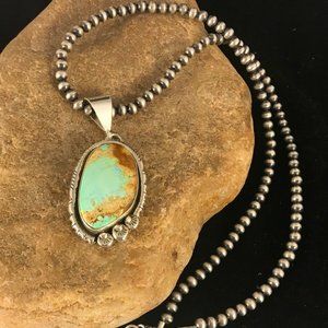 Women Gift Navajo Turquoise Necklace Pendant Ln 20